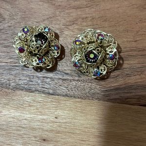 Vintage Gold and Multicolor Earrings